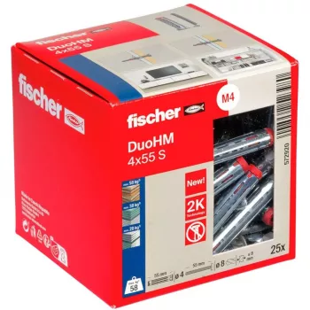 Kołek do ścian pustych fischer DuoHM 4x55 S PH PZ 55 mm, 25 sztuk 572920