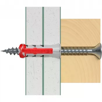 Kołek uniwersalny fischer DUOPOWER 6x30 BigBox, jasnoszary/czerwony, 950 sztuk, pudełko wielokrotnego zamykania 570548