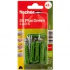 Fischer DUOPOWER Zestaw wkrętów i kołków 100 sztuk - 6x30/8x40/10x50 mm - PZ2 - Zielony