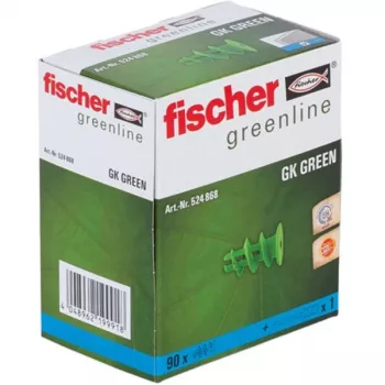 FISCHER GK GREEN Samowiercący kołek do płyt gipsowo-kartonowych, zielony, opakowanie 90 sztuk