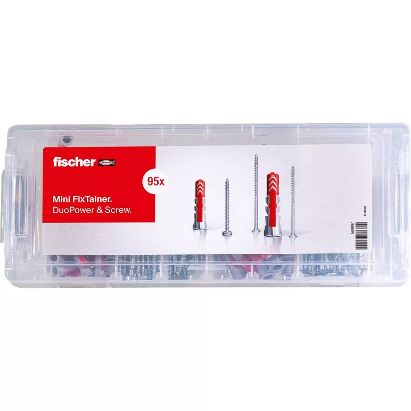 fischer Mini FixTainer - zestaw kołków i wkrętów DuoPower Ø 4,5/5/6/8 mm 30/40/50/60 (560097)