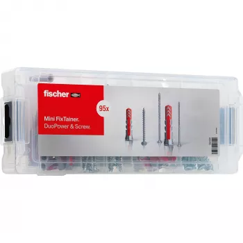 fischer Mini FixTainer - zestaw kołków i wkrętów DuoPower Ø 4,5/5/6/8 mm 30/40/50/60 (560097)