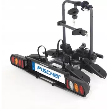 Fischer ProlineEvo 2 Bagażnik Rowerowy na Hak do 2 Rowerów, 60 kg, Składany, Oświetlenie LED