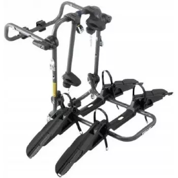 Fischer ProlineEvo Uchwyt rowerowy na hak holowniczy na 2 rowery, 45 kg, kompatybilny z e-rowerami, składany, z funkcją pochylania, 13-pin