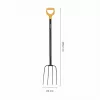 Fiskars Solid widły do kompostu z głowicą ze stali borowej i uchwytem D, 4 zęby, 1220 mm
