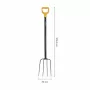 Fiskars Solid widły do kompostu z głowicą ze stali borowej i uchwytem D, 4 zęby, 1220 mm