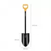 Fiskars Solid+ XL Szpadel z ostrym ostrzem i stalową rączką D, ostrze ze stali borowej, 1250 mm