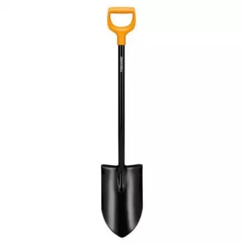 Fiskars Solid+ XL Szpadel z ostrym ostrzem i stalową rączką D, ostrze ze stali borowej, 1250 mm