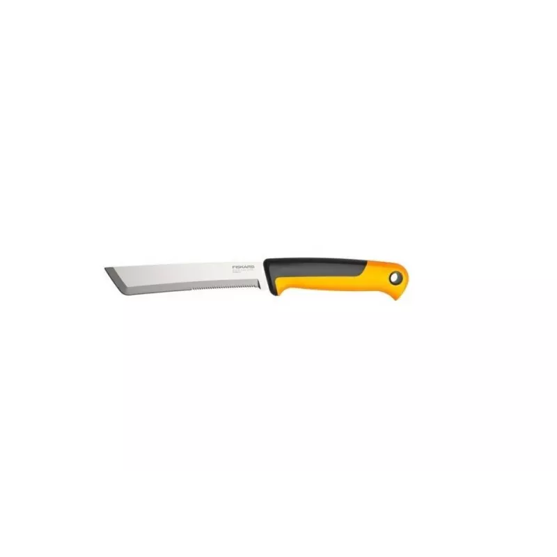 Fiskars X-series K82 Nóż do Zbiorów, Ostrze ze Stali Nierdzewnej, Rękojeść SoftGrip, 15 cm, Czarny/Pomarańczowy