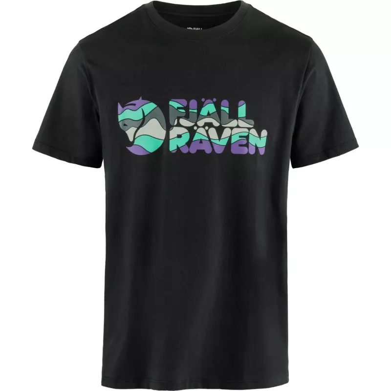 Fjällräven Men's Multicolor Logo T-Shirt Black