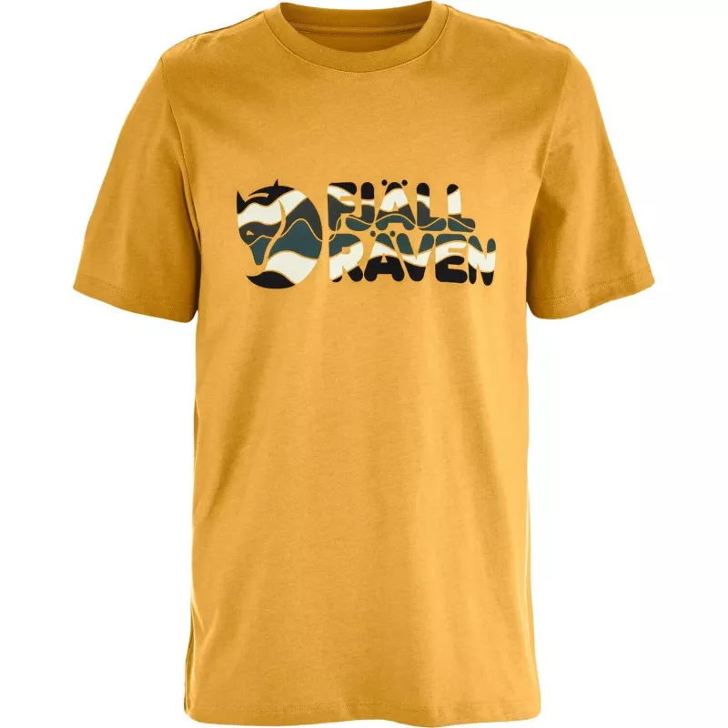 Fjällräven Męska koszulka z wielokolorowym logo, Ochre, rozmiar M