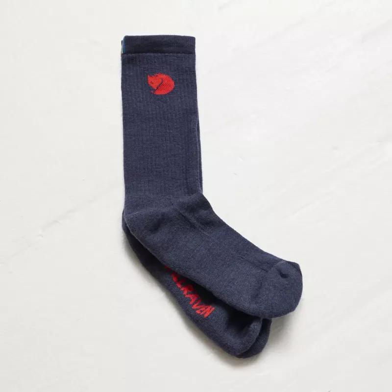Fjällräven Wool Sock Navy - Merino Wool Hiking Socks Unisex