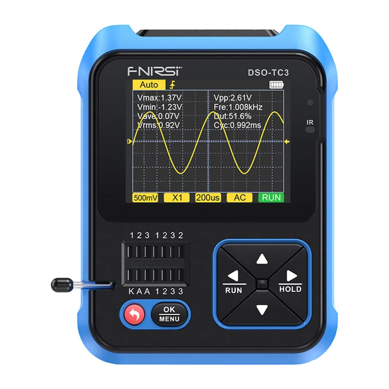 FNIRSI DSO-TC3 Przenośny cyfrowy oscyloskop, tester tranzystorów, generator sygnałów 3 w 1