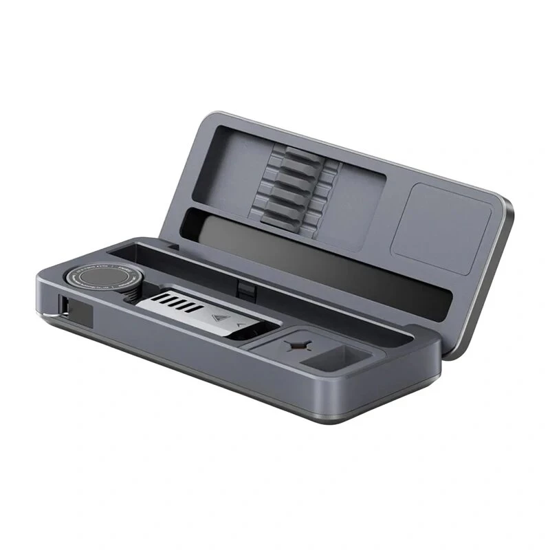 FNIRSI HS-02B Plus Tool Box 100W USB-C PD Lutownica z wyświetlaczem OLED 0.87 inch, 80-420°C, nagrzewanie w 6s, korpus ze stopu aluminium, regulowany tryb uśpienia/wyłączania, aktualizowalne oprogramowanie