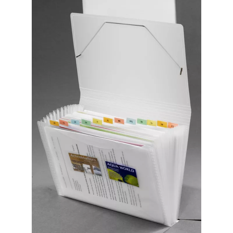 FolderSys Expanding File 12 Compartments Transparent