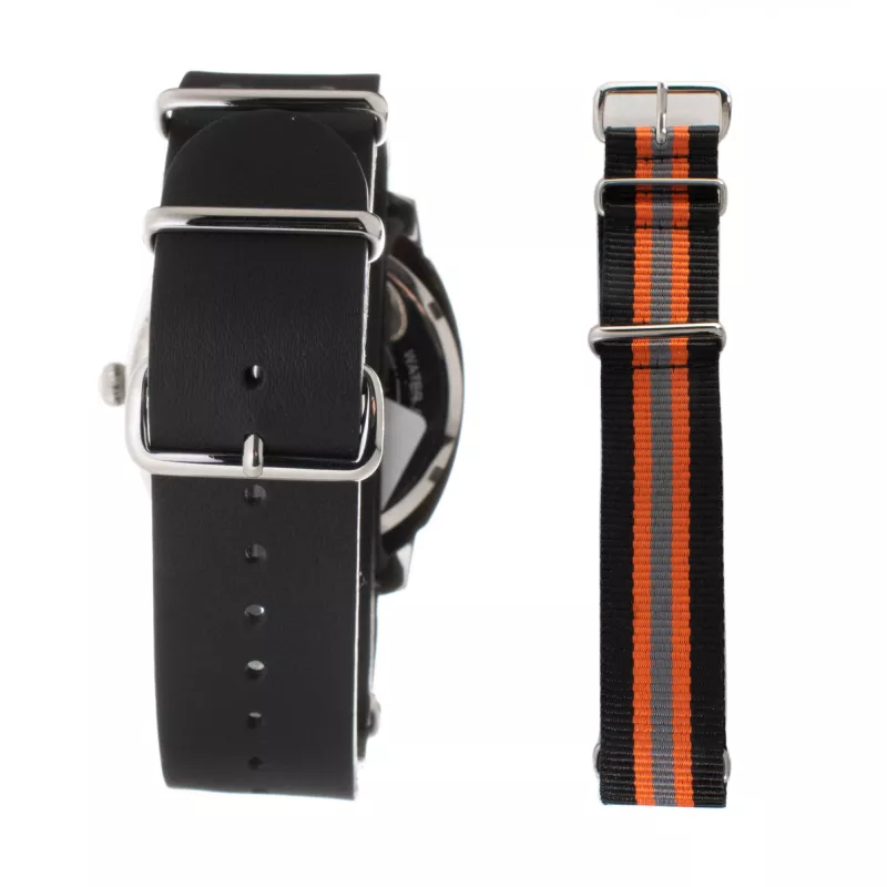 Zegarek męski Folli Follie Donatella WT14T0015DG 40mm Koperta ze stali nierdzewnej Czarny pasek skórzany Kwarcowy Analogowy