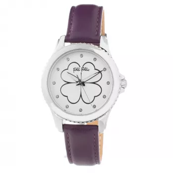 Folli Follie Heart4Heart Zegarek Damski Kwarcowy WF15T031SSW 34mm Stal Szlachetna Srebrny Biały