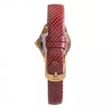 FOLLI FOLLIE Heart4Heart Zegarek damski kwarcowy WF1B006STSR 33mm Koperta ze stali szlachetnej w kolorze różowego złota Biała tarcza Czerwony skórzany pasek