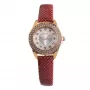 FOLLI FOLLIE Heart4Heart Zegarek damski kwarcowy WF1B006STSR 33mm Koperta ze stali szlachetnej w kolorze różowego złota Biała tarcza Czerwony skórzany pasek