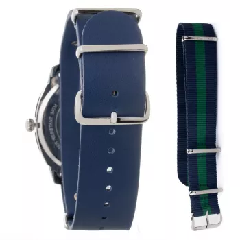 Zegarek męski Folli Follie WT14T0015DV 40mm Stal nierdzewna Kwarcowy Analogowy Czarna tarcza Skórzany pasek