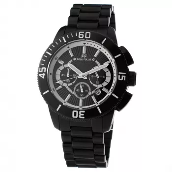 Zegarek męski Folli Follie WF8Y036BEK 40mm Czarna stal nierdzewna Skóra