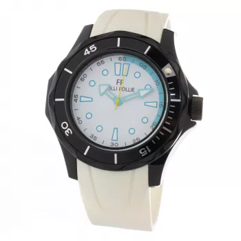 Zegarek damski Folli Follie WT13P001ZPW 45mm Stal nierdzewna Biała skóra