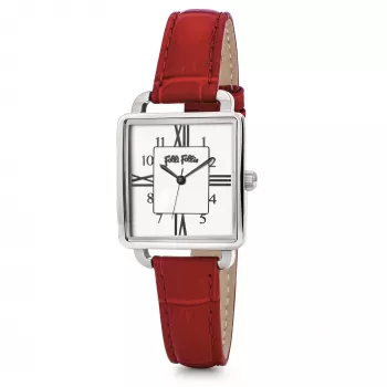 Zegarek damski FOLLI FOLLIE WF19T005SPW 32mm Stal nierdzewna Kwarcowy Analogowy Biała tarcza Srebrna siateczka