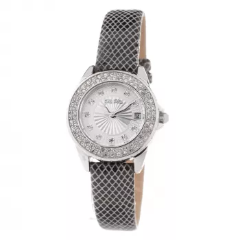 Zegarek damski Folli Follie WF1A006STN 30mm srebrny stal nierdzewna brązowa skóra