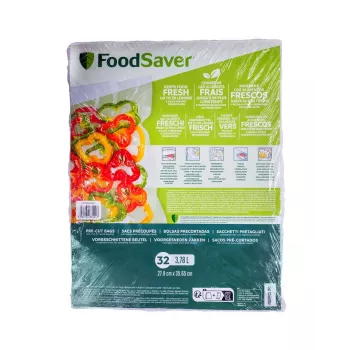 FoodSaver Macom 3201 Zestaw prostokątnych pojemników do przechowywania żywności z dozownikiem, 32 elementy, biały/przezroczysty