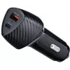 Forcell Carbon CC50-1A1C 38W Ładowarka samochodowa USB-C PD 3.0 + USB-A QC 3.0 Czarna