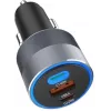 Forcell F-Energy 65 Ładowarka samochodowa 65 W, 2x USB-C (PD 3.0) i 1x USB-A (QC 4.0), szara