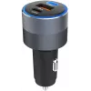 Forcell F-Energy 65 Ładowarka samochodowa 65 W, 2x USB-C (PD 3.0) i 1x USB-A (QC 4.0), szara