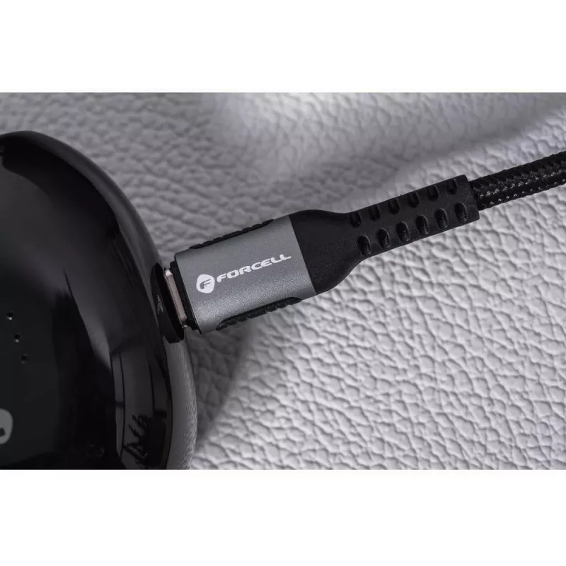 Forcell F-Energy Cafule USB-C do USB-C Kabel 0.5 m 240 W 5A PD QC 4.0 Pleciony Czarny