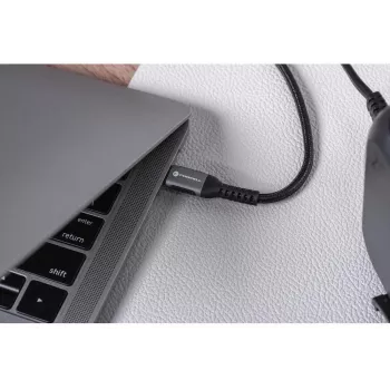 Forcell F-Energy Cafule USB-C do USB-C Kabel 0.5 m 240 W 5A PD QC 4.0 Pleciony Czarny