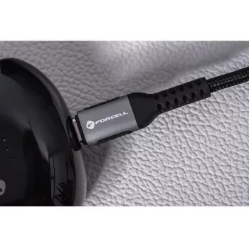 FORCELL F-Energy Cafule USB-C do USB-C Kabel 1.2m 240W 5A PD QC 4.0 Pleciony Czarny
