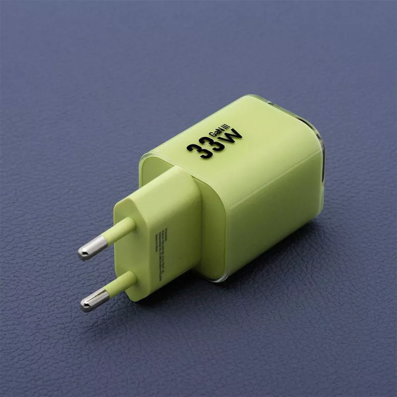 Forcell F-Energy GaN III VT-41 33 W Ładowarka ścienna GaN, 1x USB-C PD 3.0/PPS i 1x USB-A QC 4.0, Zielona