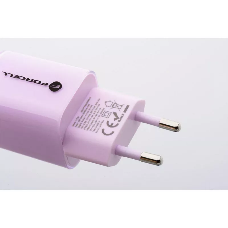 Ładowarka sieciowa Forcell F-Energy GaN III VT-41 33W 1x USB-C 1x USB-A PD 3.0 QC 4.0 fioletowa