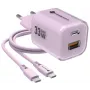 Ładowarka sieciowa Forcell F-Energy GaN III VT-41 33W 1x USB-C 1x USB-A PD 3.0 QC 4.0 fioletowa