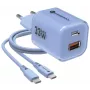 Forcell F-Energy GaN III VT-41 33W USB-C & USB-A Ładowarka ścienna, PD 3.0, QC 4.0, Niebieska
