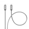 Forcell USB-C do USB-C Kabel F-Energy QC4.0 PD 5A 100W E-Mark Metal 1m Srebrny C239