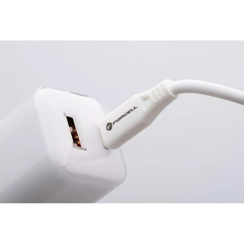 Forcell VT-41 GaN III 33W Ładowarka ścienna z 1x USB-C PD 3.0 i 1x USB-A QC 4.0 (Biała)