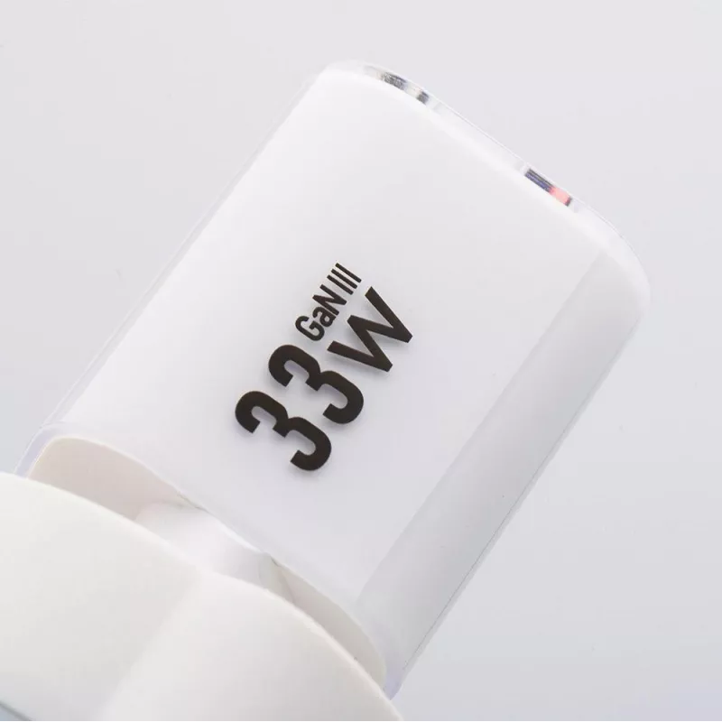 Forcell VT-41 GaN III 33W Ładowarka ścienna z 1x USB-C PD 3.0 i 1x USB-A QC 4.0 (Biała)