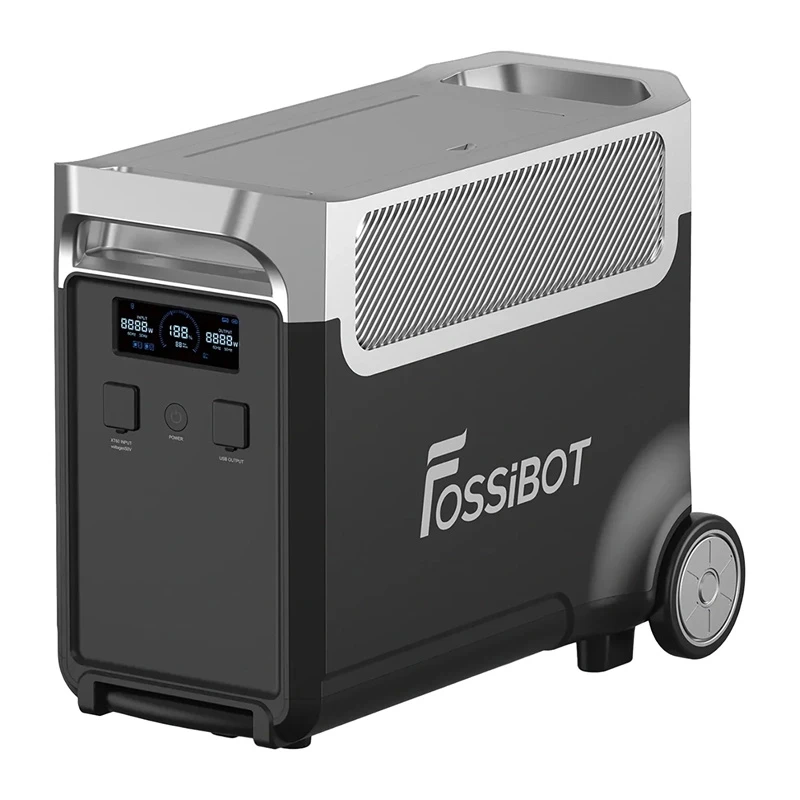 FOSSIBOT FB3840 3840Wh LiFePO4 Przenośna stacja zasilania 2200W czysty sinus AC, gotowa na solar, rozszerzalna bateria