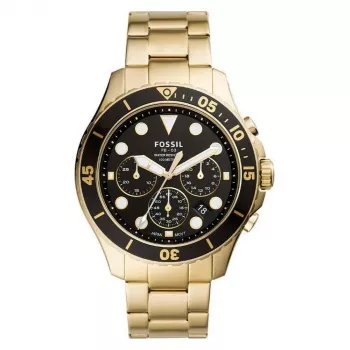 Fossil FS5727 Męski Zegarek Chronograf Kwarcowy 46mm Czarna Tarcza Czarna Skóra