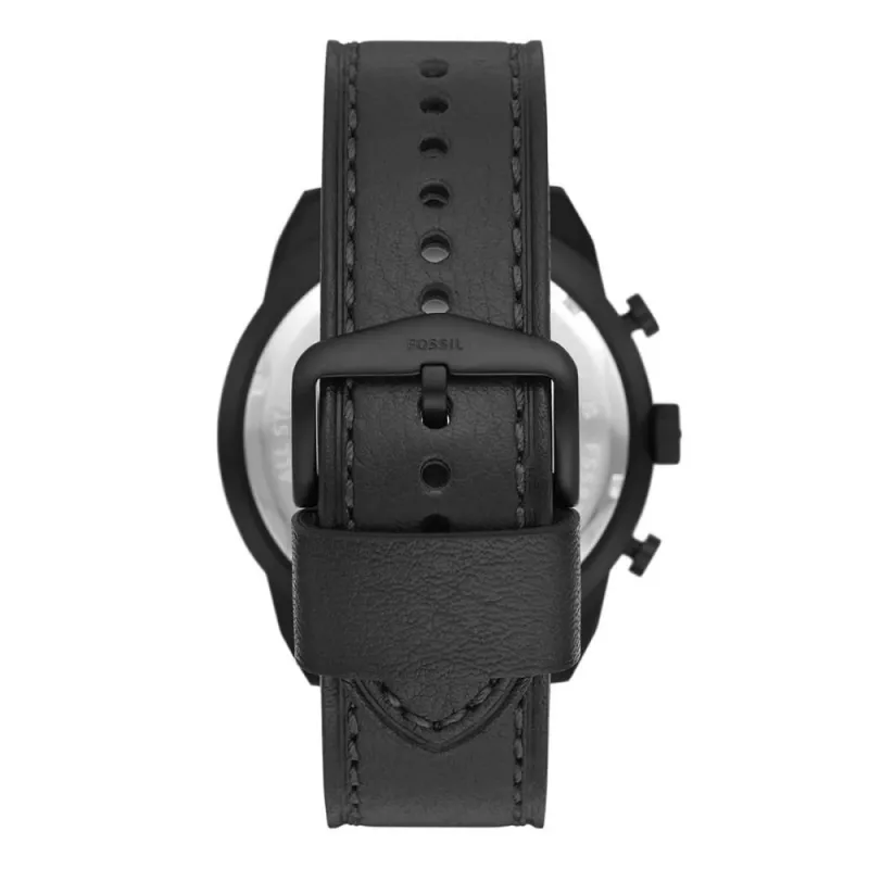 Zegarek męski Fossil FS5874 z niebieską tarczą i brązowym skórzanym paskiem 42mm