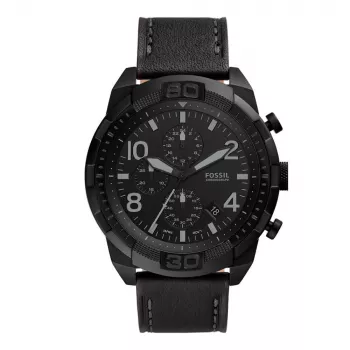 Zegarek męski Fossil FS5874 z niebieską tarczą i brązowym skórzanym paskiem 42mm