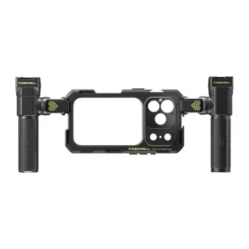 Freewell Genius Rig Phone Mount dla iPhone 17 Pro Max - Czarna klatka ze stopu aluminium z podwójnymi uchwytami