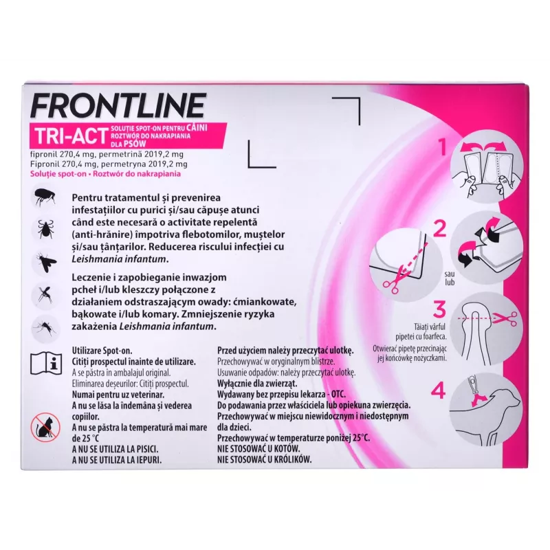 FRONTLINE Tri-act L 20-40 kg - Krople przeciw pasożytom dla psów - 3 x 4 ml