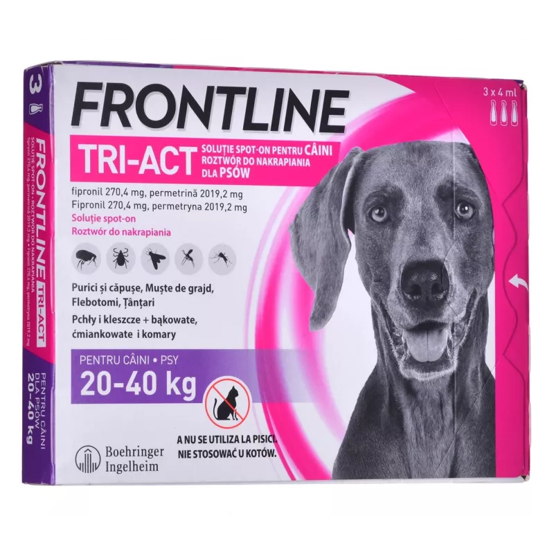 FRONTLINE Tri-act L 20-40 kg - Krople przeciw pasożytom dla psów - 3 x 4 ml
