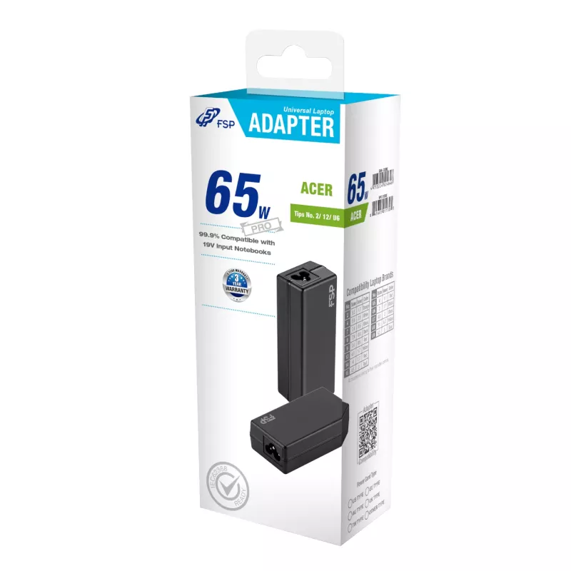 FSP PRO 65W Uniwersalna ładowarka do laptopa – Acer
